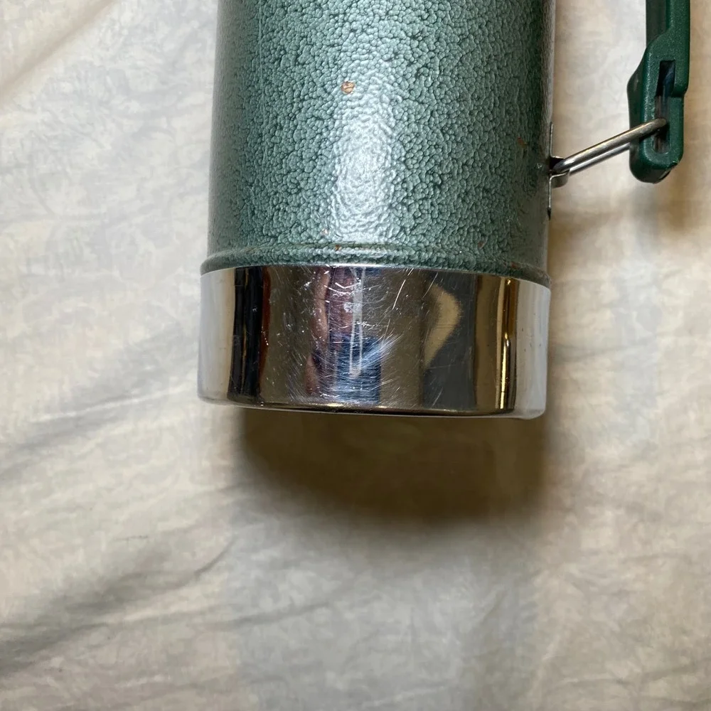 Vintage 1993 Aladdin Stanley A-944DH Quart Thermos Green Hammertone USA - Picture 5 of 14